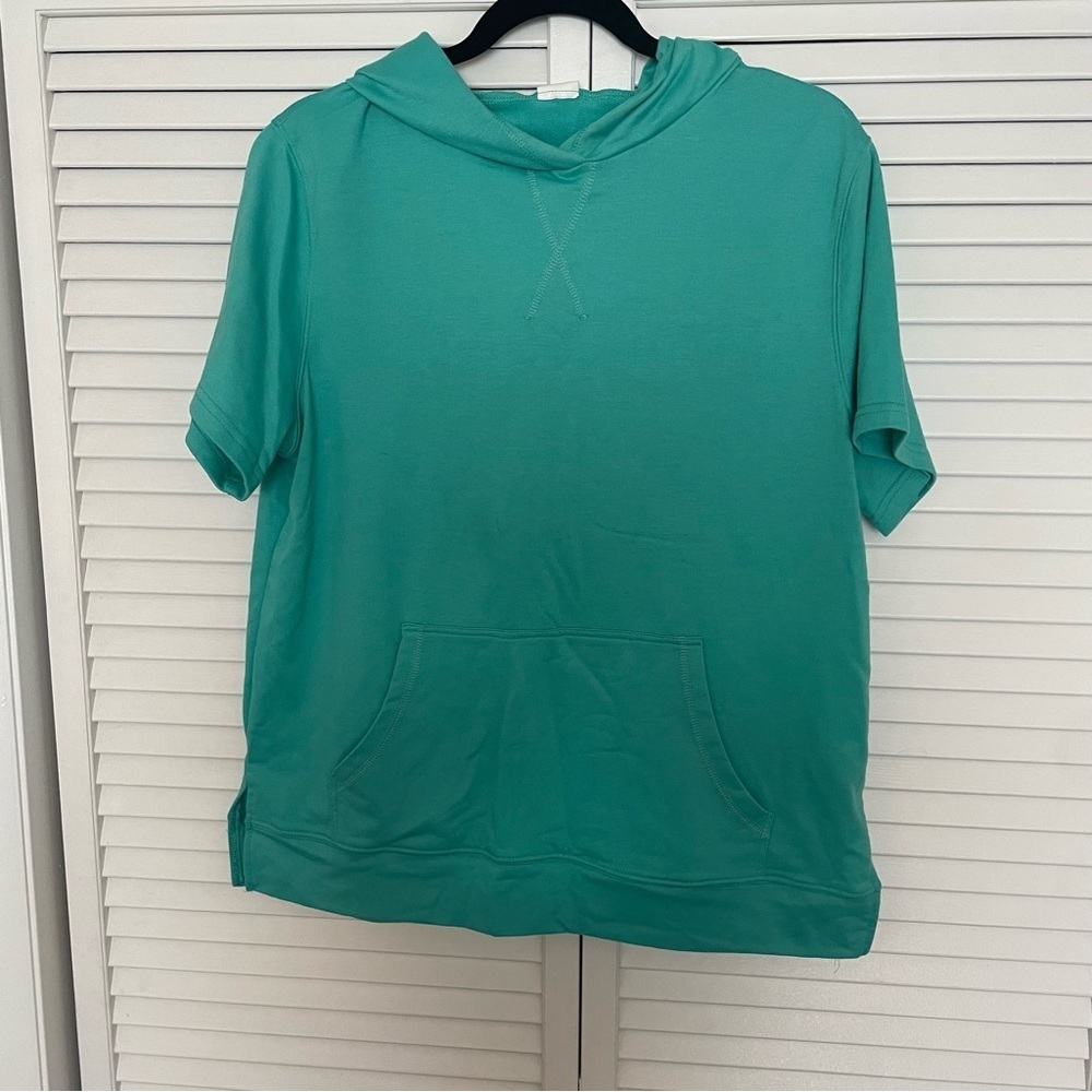 Short Sleeve Hoodie Sweatshirt - Picture 2 of 4